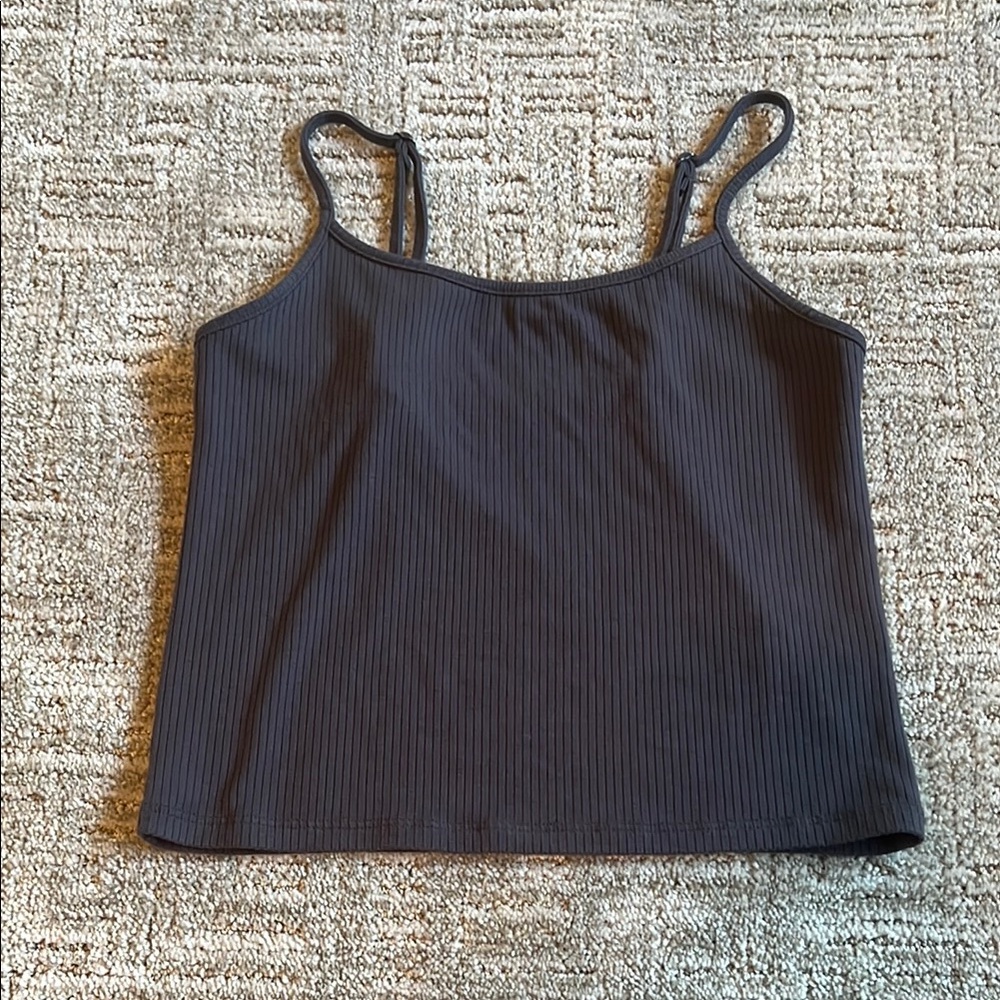American Eagle Outfitters Blue Ribbed Crop Camisole